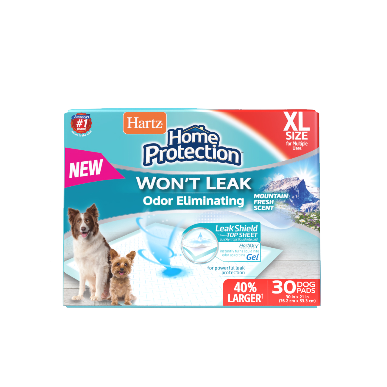 Hartz Home Protection Odor Eliminating XL Dog Pads 30 count, Mountain