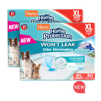 NEW! Hartz home protection odor eliminating dog pad mountain fresh scent, 60 count package.