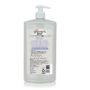 Hartz groomer's best professionals 6 in 1 dog shampoo. Pump bottle, 32oz, Back of bottle. Hartz SKU# 3270012043