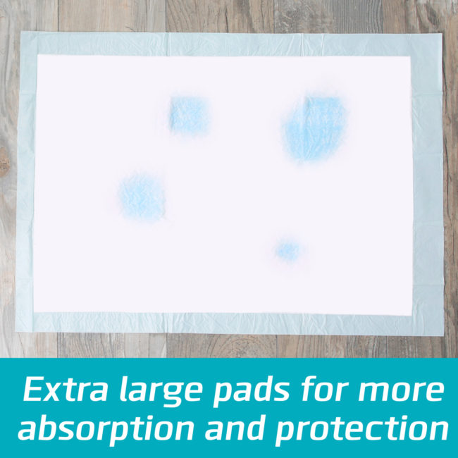 Extra large pads for more absorption protection.