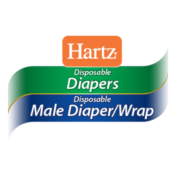 Hartz disposable diapers and disposable male wraps for dogs.