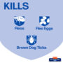 Shampoo kills fleas, flea eggs and brown dog ticks