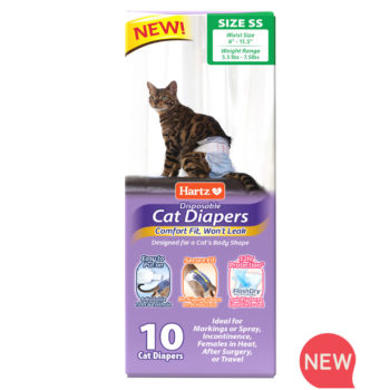 NEW! Hartz Disposable Cat Diapers Size SS 10 Count .