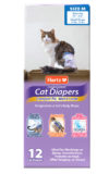 Hartz disposable diapers for cats. Front of package. Hartz SKU# 3270012943.