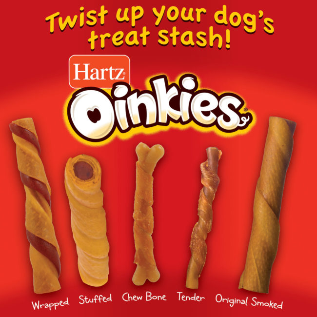 Oinkies dog treats come in a variety of flavors and textures.