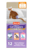 Hartz disposable cat diapers. Front of package. Hartz SKU# 3270012942