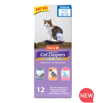 NEW! Hartz Disposable Cat Diapers Size M 12 Count .