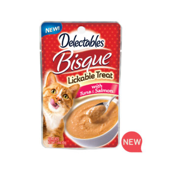 New! Delectables Bisque. Tuna and Salmon lickable treat for cats.