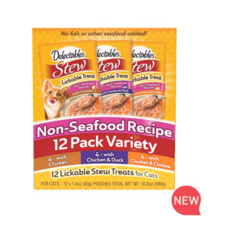 NEW! Delectables Stew Non-Seafood Variety Pack. A cat food topper. Hartz SKU# 3270012954.