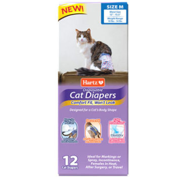Hartz diapers for cats. Disposable cat diapers.