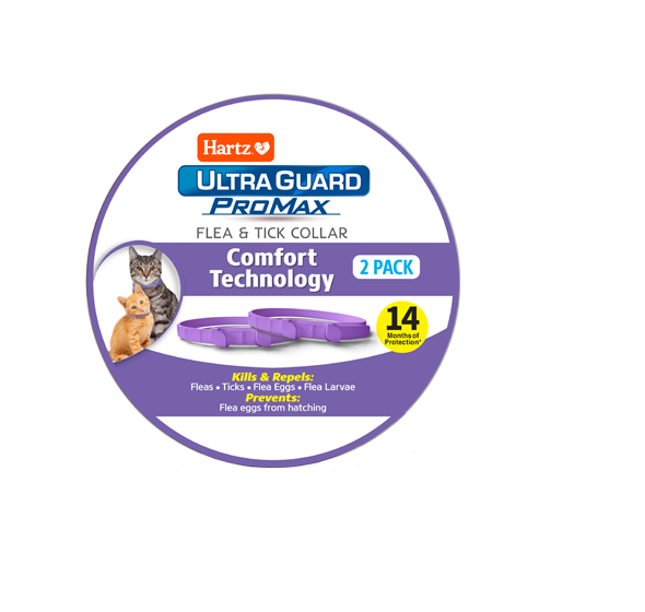 Hartz Ultraguard ProMax flea & tick collar for cats. Purple cat flea & tick collar.