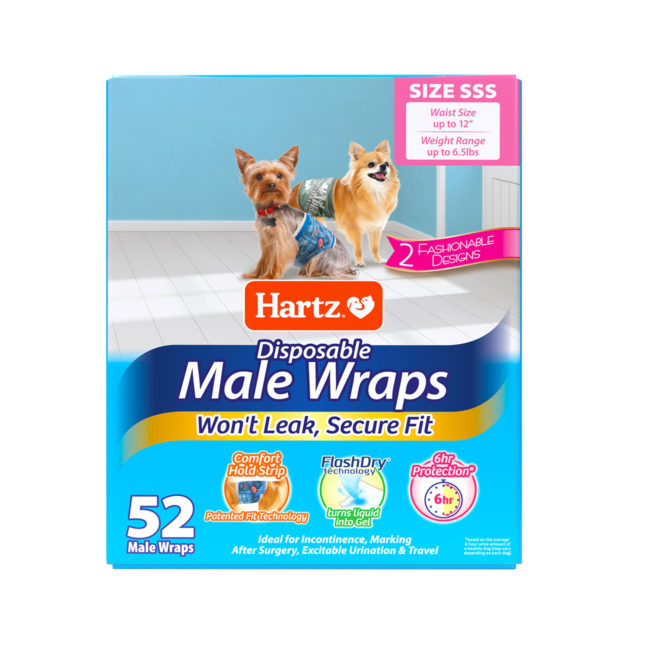 Hartz® Disposable Male Wraps with FlashDry® Gel Technology - 52ct