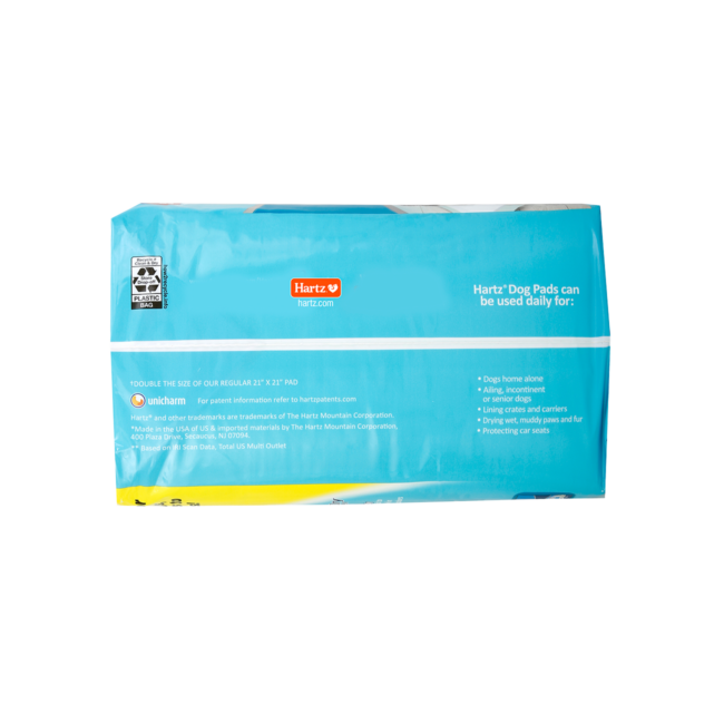 Hartz Home Protection dog pads scented with a mountain fresh scent.
