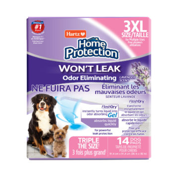 Hartz home protection odor eliminating 3XL dog pads. 14 count package.