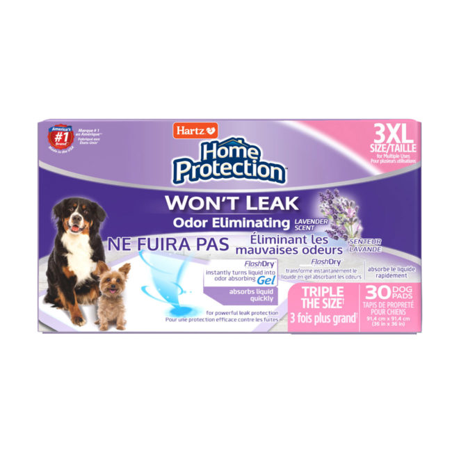 Hartz home protection odor eliminating 3XL dog pads. 30 count package. Hartz SKU# 3270015895