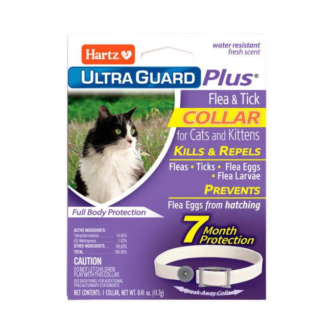 Pack of 2 Hartz Ultra Guard Reflecting Flea Tick Cat Collar 1 Each