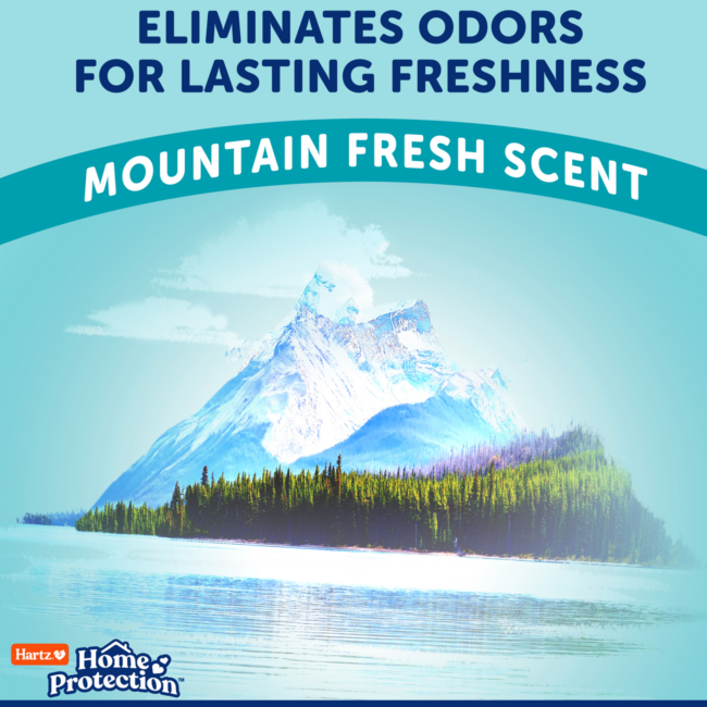 Odor eliminating dog pads with a mountain fresh scent
