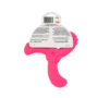 A pink squeaky latex boomerang dog toy. One of many Hartz toys for dogs. Hartz SKU# 3270011227