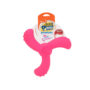 Hartz Dura Play Boomerang. A pink squeaky latex dog toy. One of many Hartz toys for dogs. Hartz SKU# 3270011227