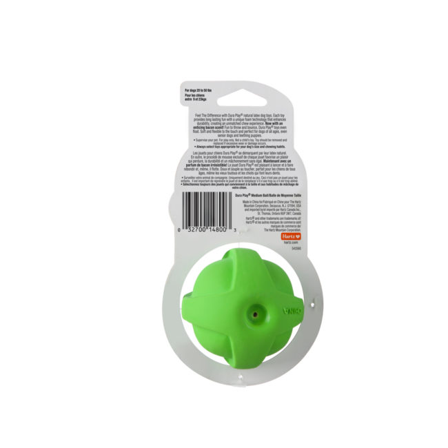 Green latex chew toy for medium sized dogs, Hartz SKU# 3270014800