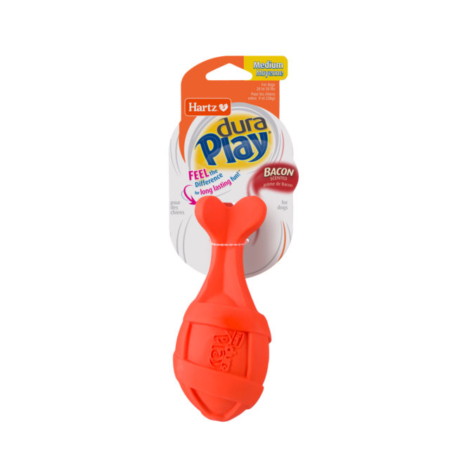 Hartz DuraPlay Rocket. Squeaky orange missile toy for medium size dogs, Hartz SKU# 3270014806