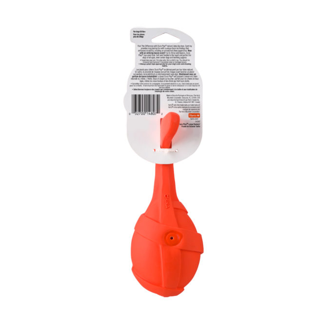 Squeaky orange missile dog toy for large dogs, Hartz SKU# 3270014807