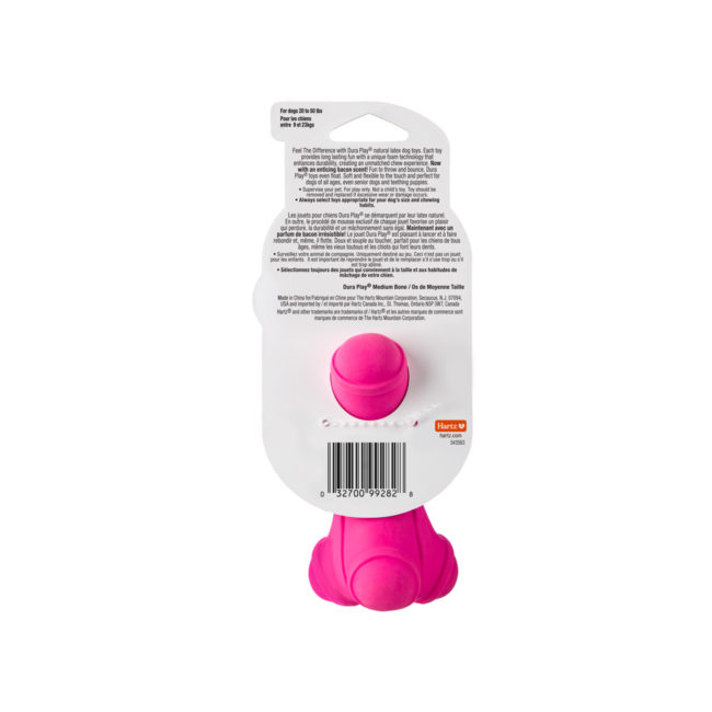 Pink latex toy for teething and senior dogs, Hartz SKU# 3270099282