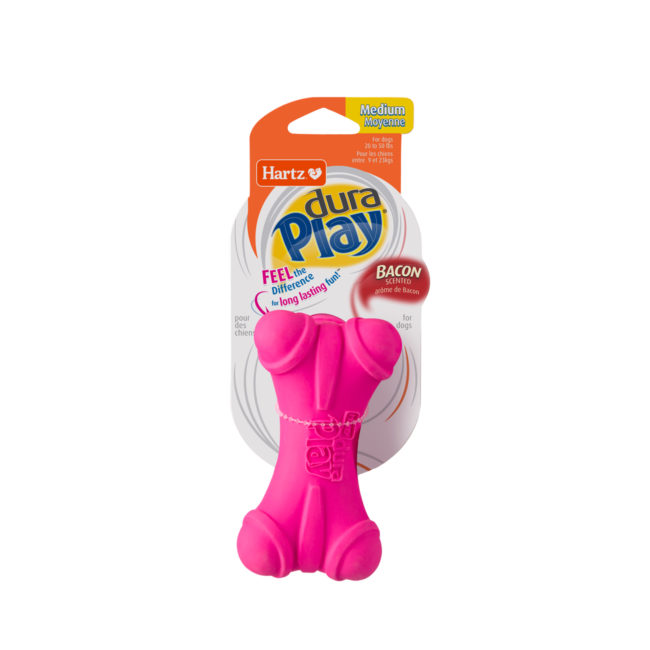 Hartz DuraPlay pink latex toy for teething and senior dogs, Hartz SKU# 3270099282