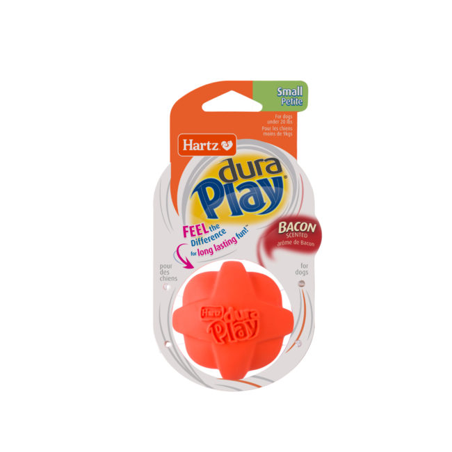 Hartz DurPlay orange latex ball toy for small dogs, Hartz SKU# 3270099394