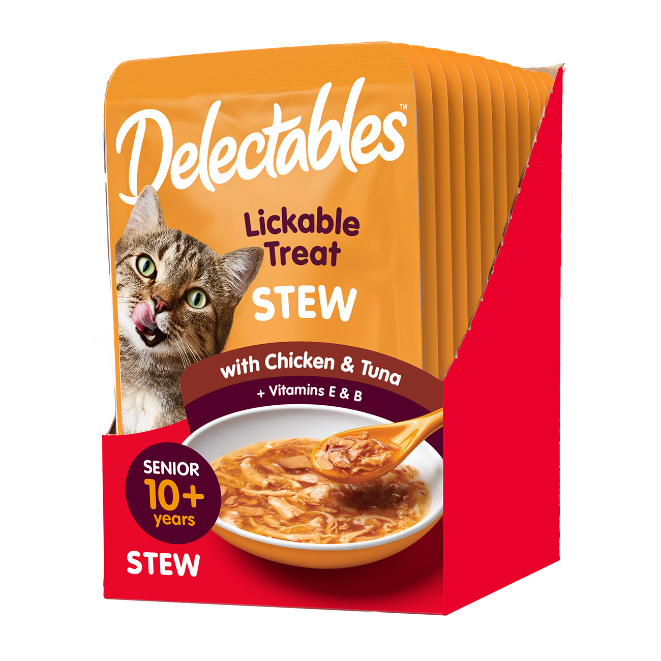 pack of 12 Tuna & Chicken Delectables Bisque Kitten Lickable Wet Cat Treats 