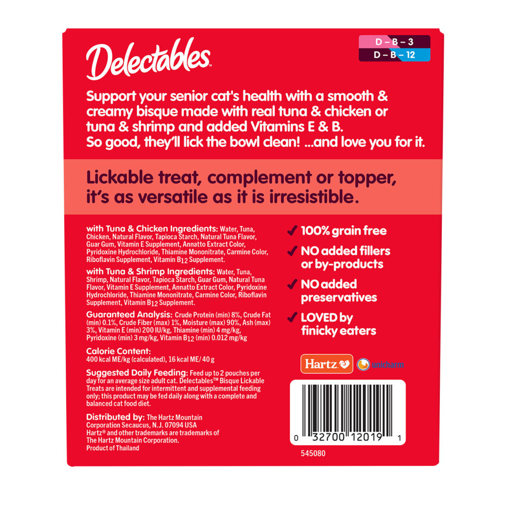 Delectables™ Lickable Treat Bisque Senior 10+ Variety 12 Pack Hartz