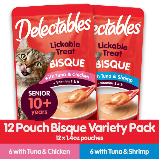 Delectables™ Lickable Treat – Bisque Senior 10+ Variety 12 Pack