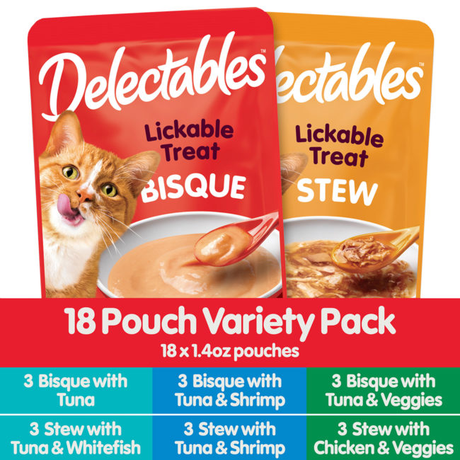 Delectables™ Lickable Treat – Stew & Bisque - Variety 18 Pack