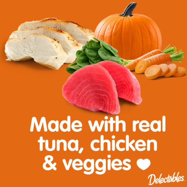 Delectables - Made with real tuna, chicken & veggies
