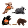 Group of squeaky dog toys in the shape of a plush woodland animals, Hartz SKU# 3270004349