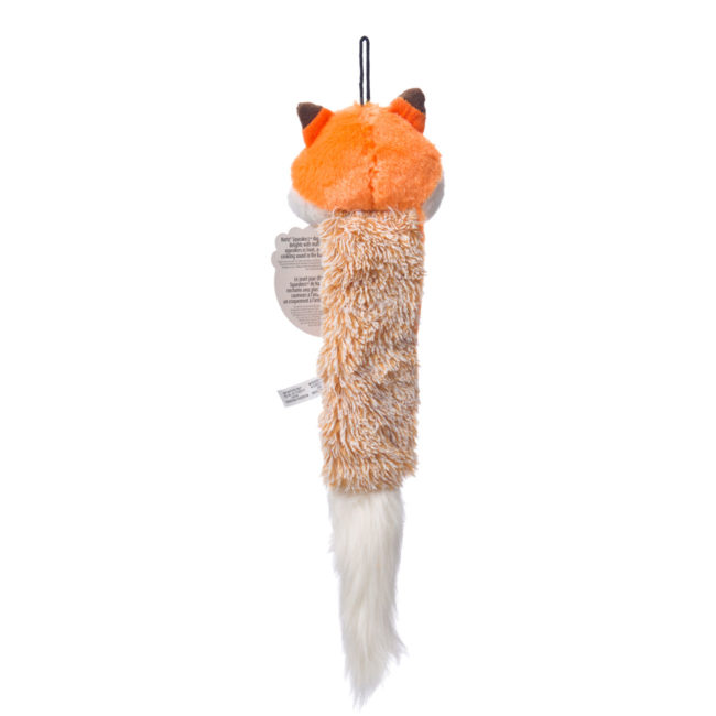 Hartz squeakerz plush fox squeaky dog toy. back. Hartz SKU# 3270015570