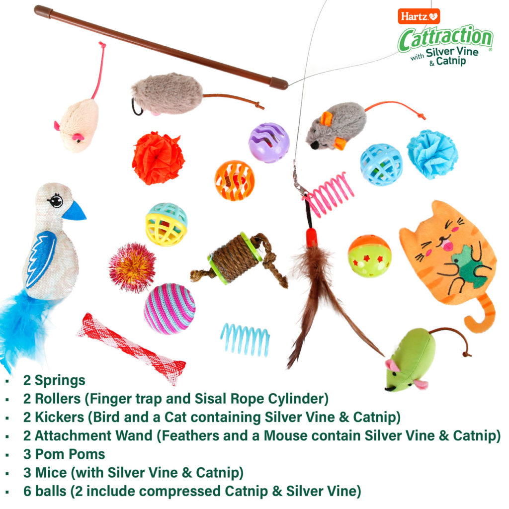Hartz Cattraction with Silver Vine and Catnip® Cat Toy Variety Pack