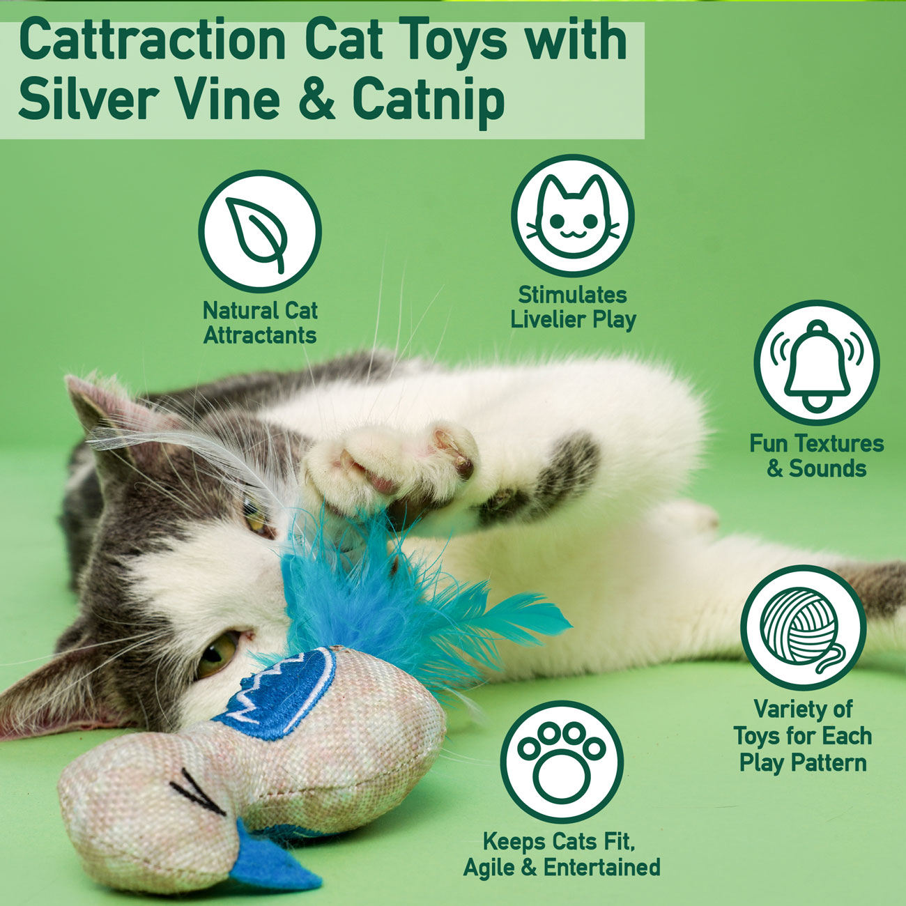 Catnip Crinkle Mice Cat Toy 10ct