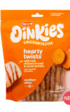 New! Oinkies Chickentastic Hearty Twists Dog Chew with real chicken breast & sweet potato. Hartz SKU# 3270012982