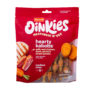 Oinkies Meathouse 'N' Veg Hearty Kabobs Dog Chew with chicken, duck, carrot & sweet potato. Hartz SKU# 3270012985
