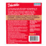 Delectables Lickable Treat. A wet cat treat with real fish in a savory broth texture. Back of package. Hartz SKU# 3270050531
