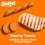 Oinkies Chickentastic Hearty Twists with real chicken breast & sweet potato.