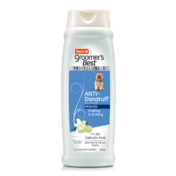 Hartz groomer's best professionals anti-dandruff dog shampoo. With jasmine and citrus. Hartz SKU# 3270011376