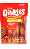 Hartz Oinkies Porkalicious sizzling twists pork dog treat.