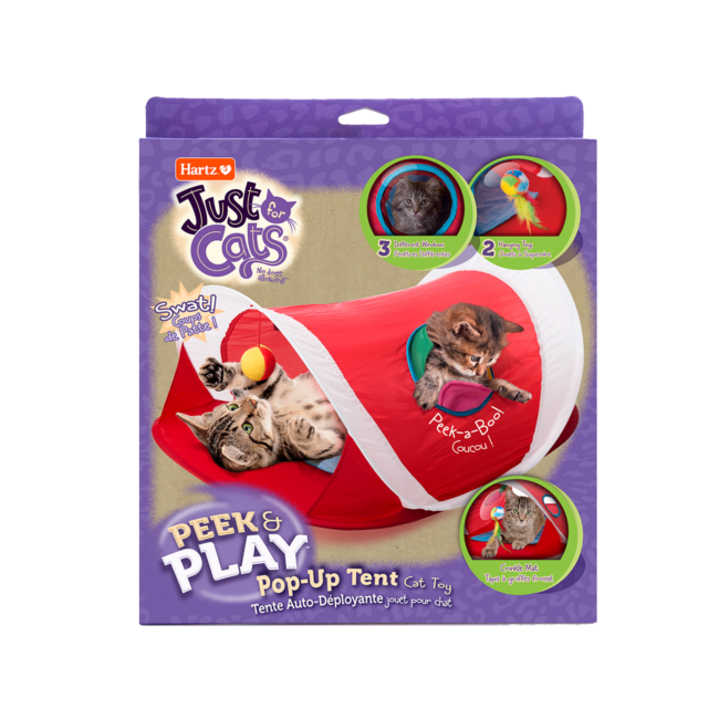 Hartz Just for Cats peek and play interactive cat toy.