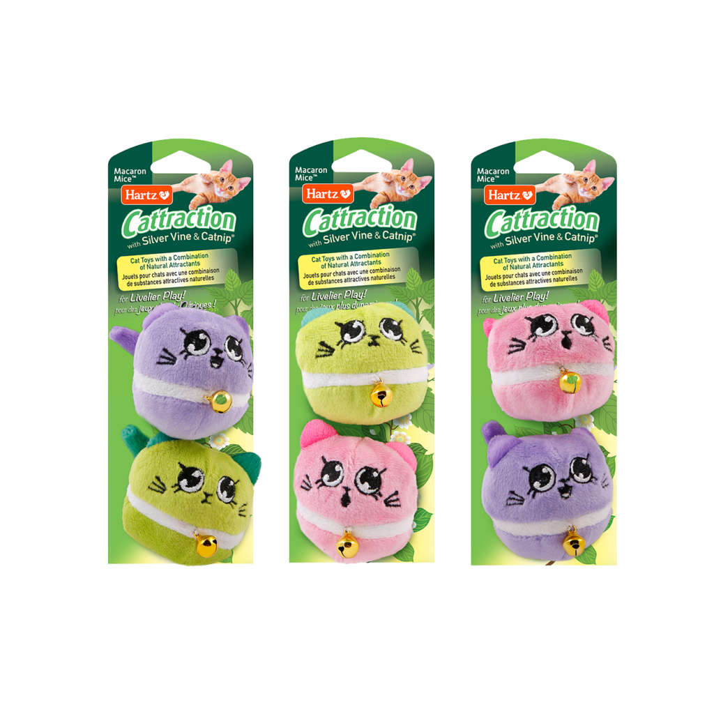 Hartz Cattraction with Silver Vine & Catnip® Macaron Mice™ Cat Toy Hartz