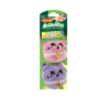 Pink and purple Hartz cattraction macron mice cat toy. These toys contain silver vine and catnip.