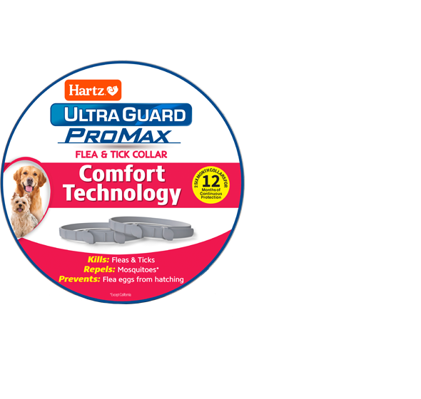 Hartz UltraGuard ProMax flea and tick collars for dogs.