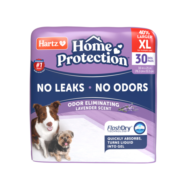 Hartz Home Protection Odor Eliminating XL dog pads. Lavender scent.