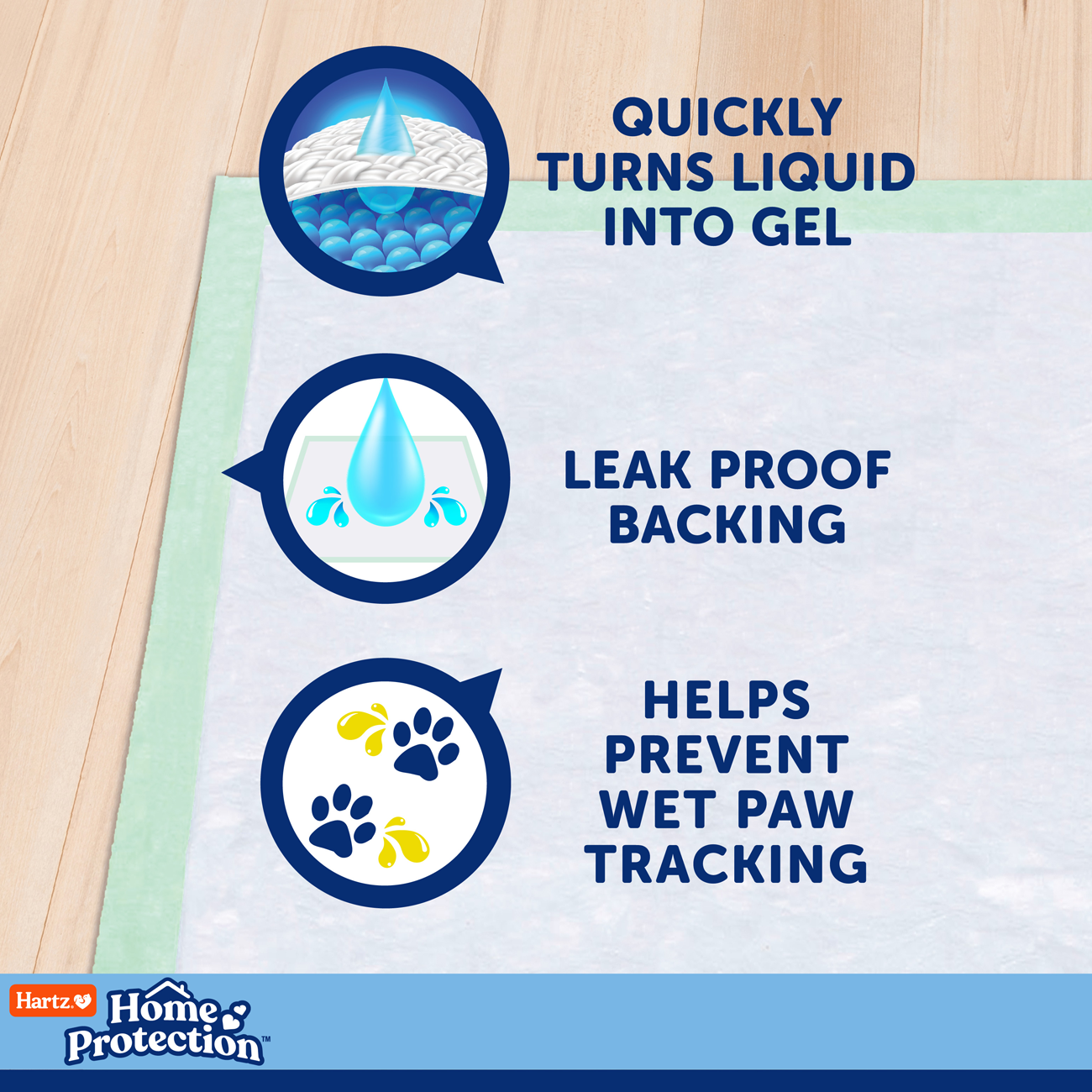 Leak-Proof Slide-proof Dog Pads (Count: 50 ct)